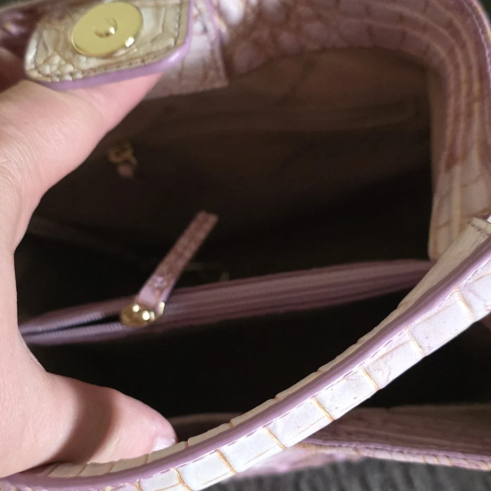 Brahmin Mini Amelia Lilac Melbourne Bucket Bag / Crossbody - Picture 11 of 16